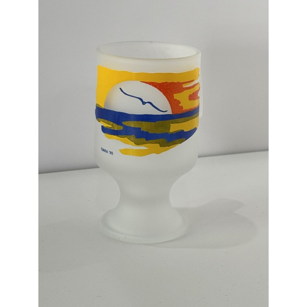 Vintage 80's Sunset Ocean Beach Seaside Seagull Bird 1985 Tiara Coffee Mug